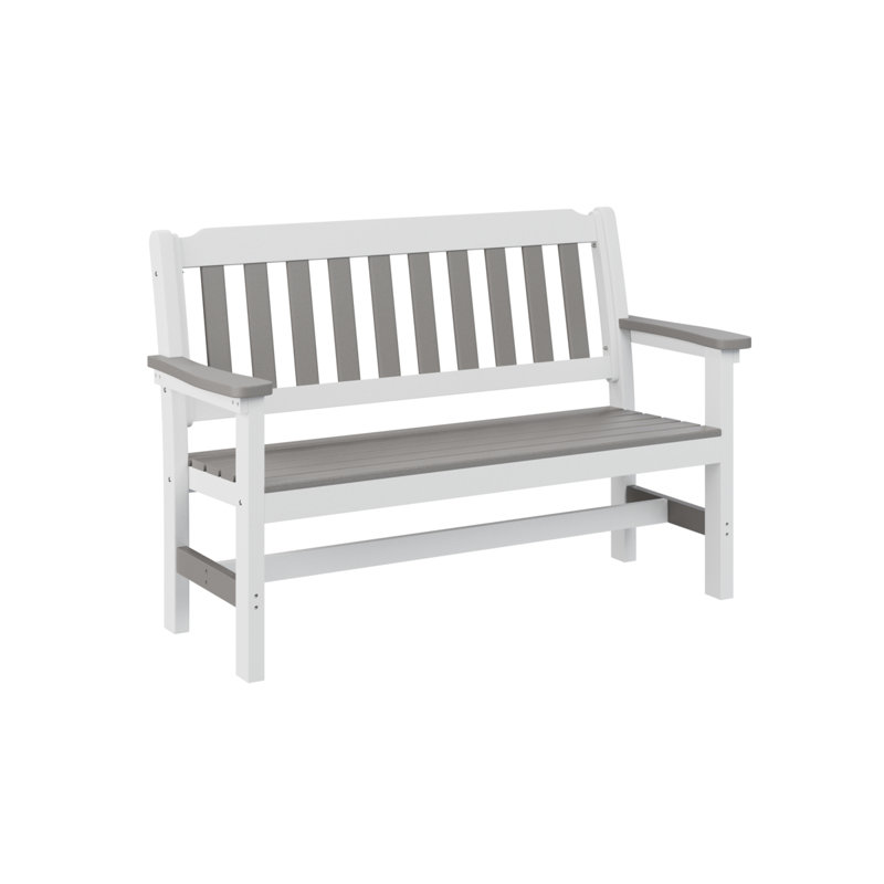 Berlin Gardens Garden Bench, Light Grey Top with White Base