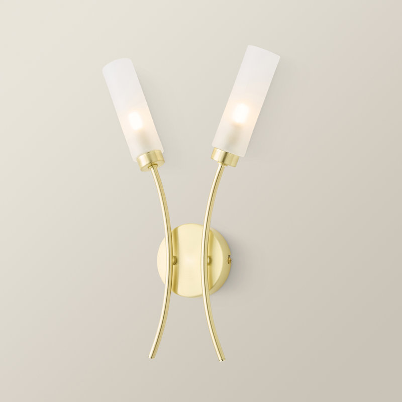 Aaniyah Armed Sconce, Brushed Gold, Yes