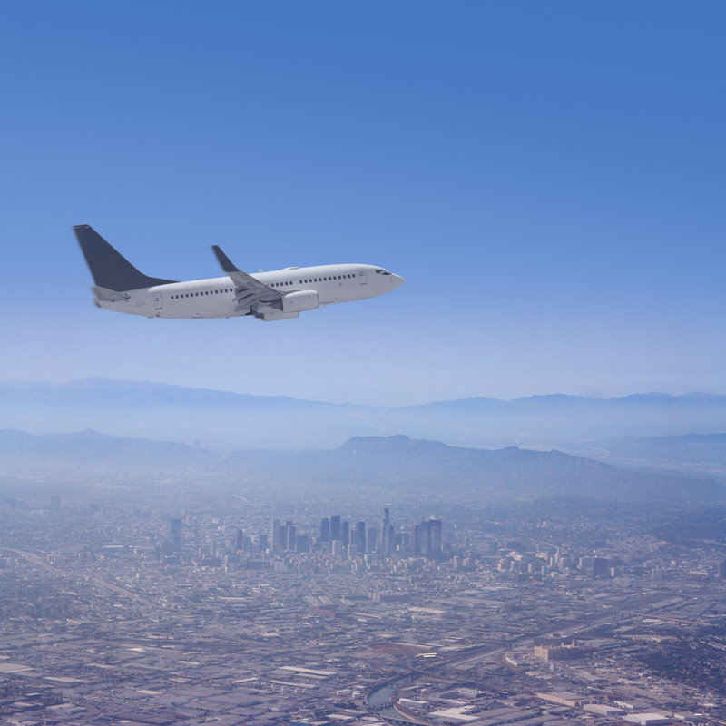 Airplane Flying Over by MDHayes - Wrapped Canvas Print, 30cm H x 30cm W