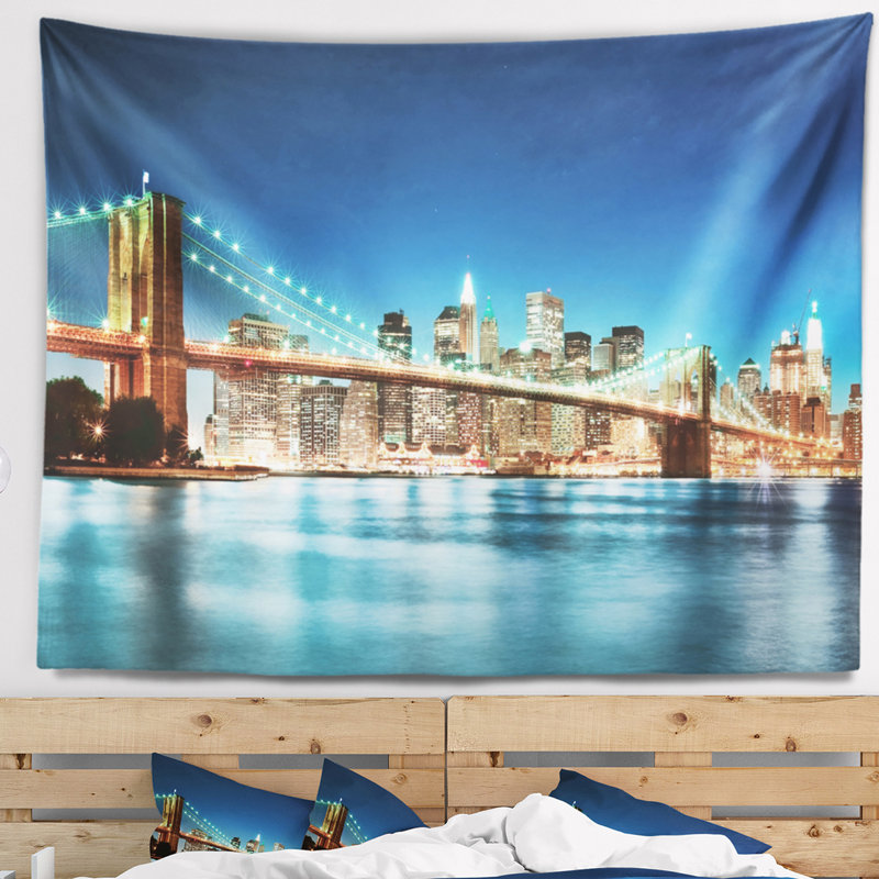 Paysage urbain, grande pomme, tapisserie new york, H 32 po x l 39 po