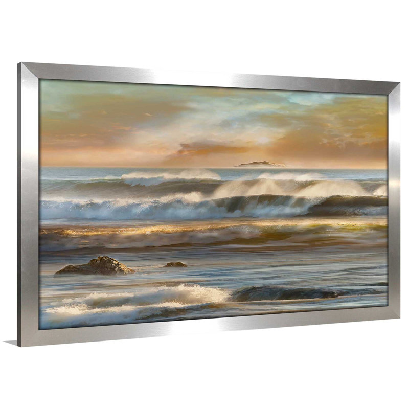 «Distant Island II», reproduction d'impression encadrée, H 21,5 po x l 27,5 po x P 0,75 po, Encadrement argenté