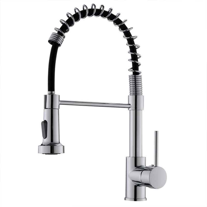 Commercia With Pull Down Sprayer, Single Handle Singlaucet