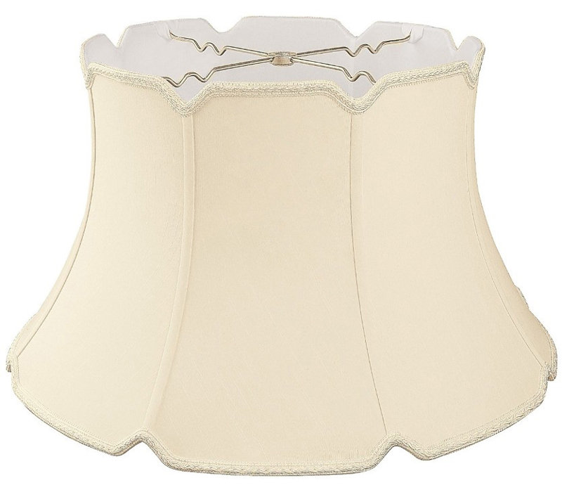 Abat-jour cloche en soie/chantoung (araignée), Beige, H 11,25 po x l 19 po x P 19 po