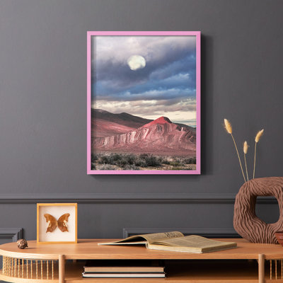 «Last Light On», reproduction encadrée Butte rayée - bois massif