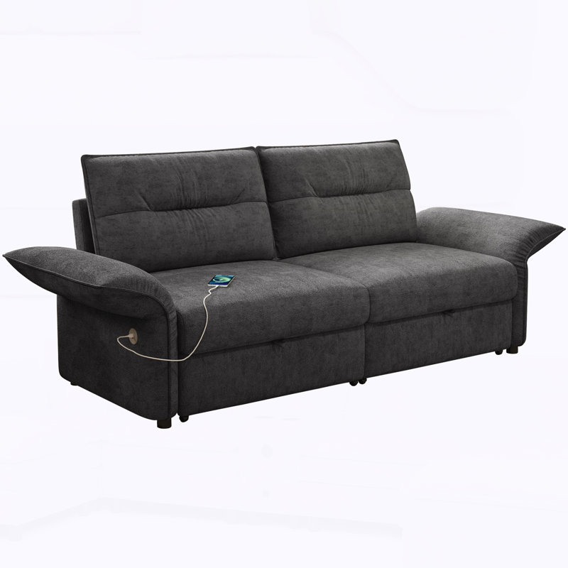 Canapé en tissu Mid-Century, Tissu gris
