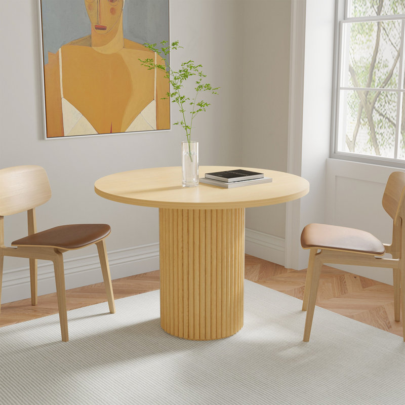Astraea Round Wood Dining Table, 29.6"H x 35"L x 35"W, Natural