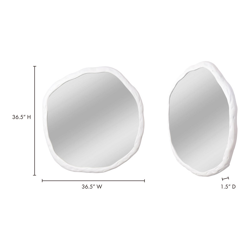 Nola Aluminum Novelty Mirror, White, 36.5" x 36.5"