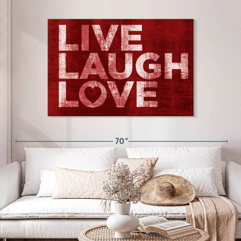 Tergel Red Live Laugh Love, 32" H x 48" W