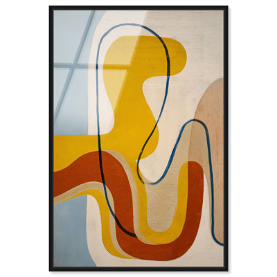 Décoration murale encadrée «Mustard Flow II» par Art Remedy, cadre noir, 30 x 45