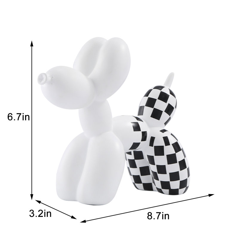 Sculpture de chien Anissah, Blanc