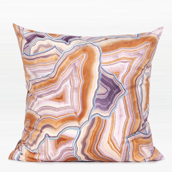 Abstract Reversible Throw Pillow, Orange, Down/Feather, Throw Pillow