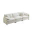 Canapé modulaire Mid-Century 3 places avec 2 accoudoirs et 3 coussins décoratifs, tissu en velours côtelé beige-1855392759