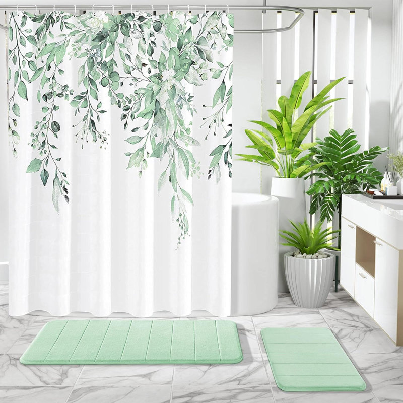 Laika Memory Foam Non-Slip Bath Mat, Pale Green