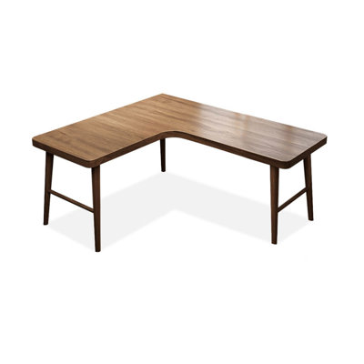 Light chestnut color L-Shaped Solid Wood Writing desk