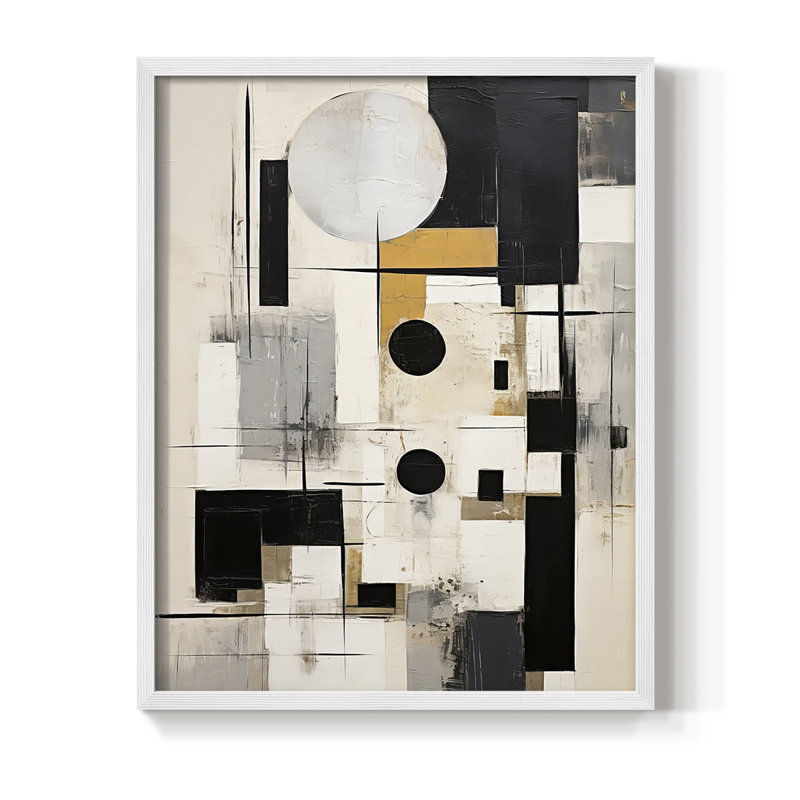 ABSTRACT Series CCCCL XXXI - Impression encadrée de qualité supérieure - Prêt à être accroché - Aucun clou requis, Blanc