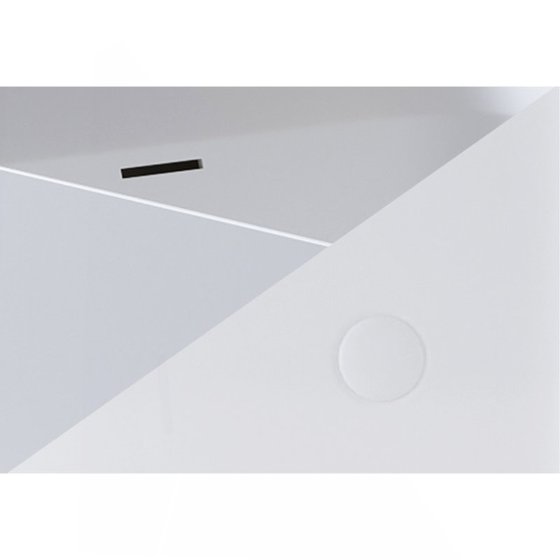 51'' Solid Surface Matte Tub, Freestanding Solid Surface Resin Stone Bathtub, Solid Surface Matte White Soaking Tub,Free Standing Tub With Overflow And Pop-Up Drain, Matte White