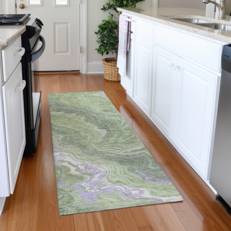 Premium Machine Washable Hedden AMF1701 Abstract Rug, Runner 2'3" x 7'6"