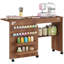 Table de couture pliante, table de bricolage avec rangement, brun