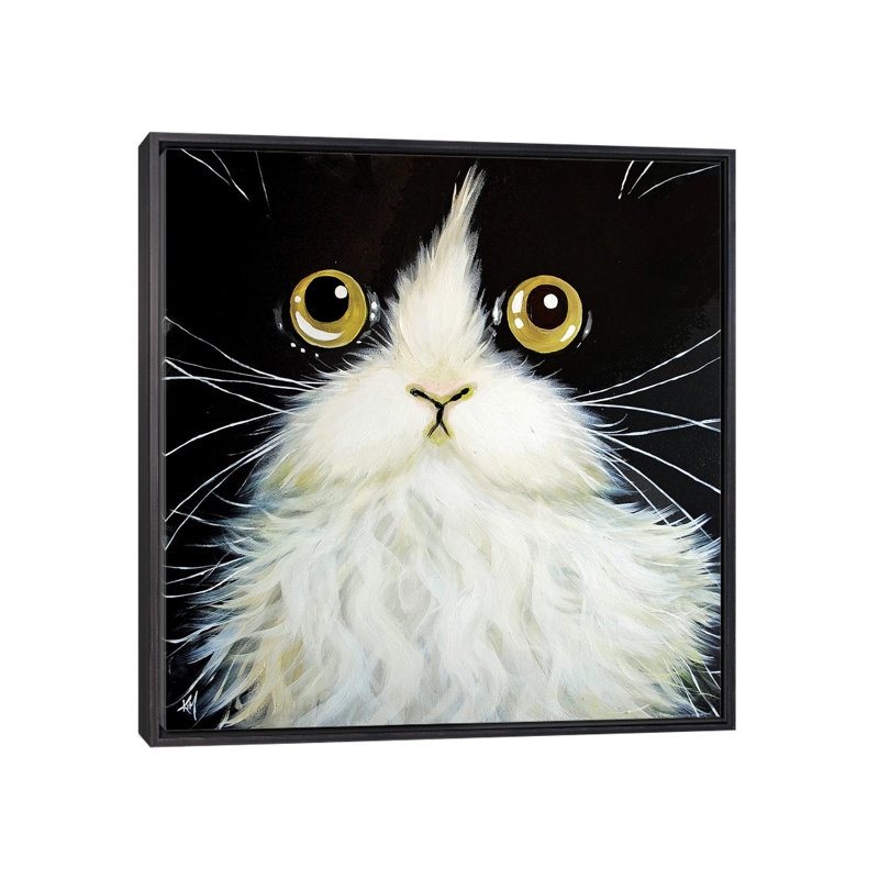 "Gatoula" par Kim Haskins, reproduction d’art, Pas de tapis, H 26 po x l 26 po x P 1,5 po, Toile avec cadre noir patiné