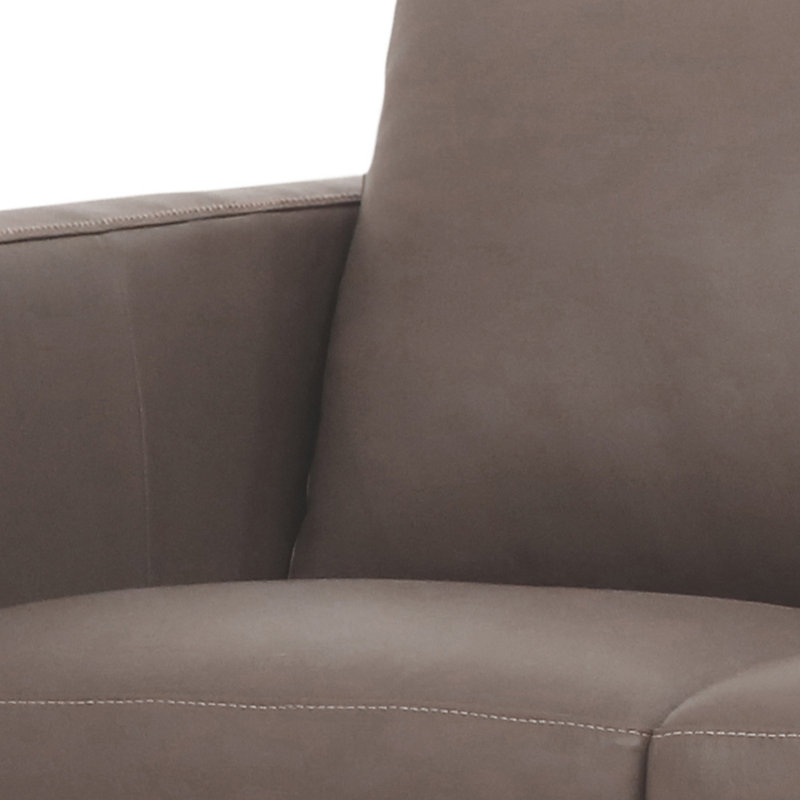 Kanaloa 83.5'' Genuine Leather Square Arm Sofa, Taupe Genuine Leather