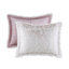 Lit King en fausse fourrure duveteuse rose et blanche de luxe, chaude et hypoallergénique