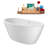 59" Streamline Soaking Glossy White Freestanding Tub and Tray With Internal Drain-101413313