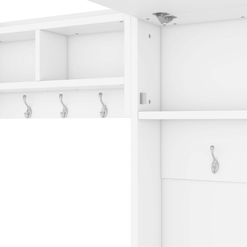 4-in-1 Detachable Hall Tree with Storage and 7 Hooks, Multiple Functions Hallway Coat Rack with Storage Drawers and Cabinet Shoe Bench for Entryway Hallway