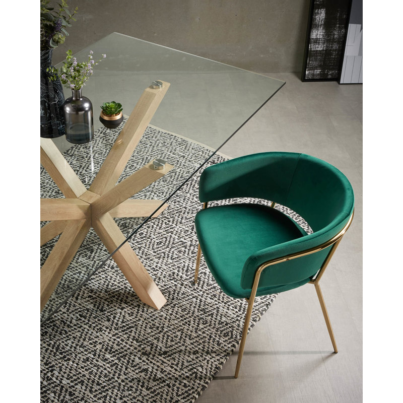 Arya Glass Dining Table, Brown, 79" L x 39" W