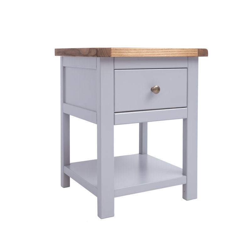 Noran 45 cm W Bedside Table, Purple/Brown