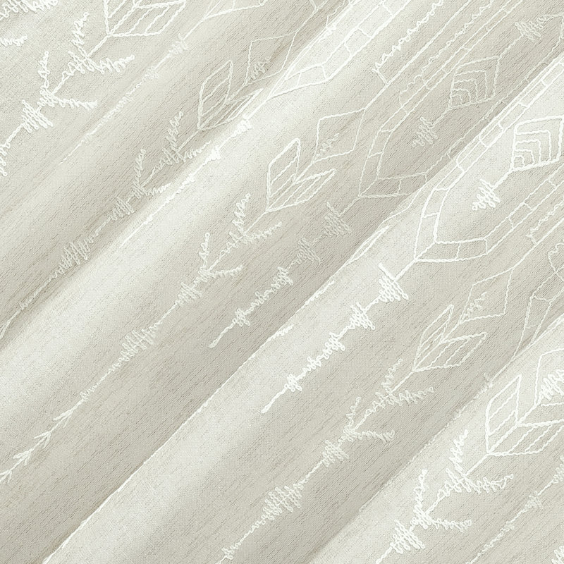 Panneau de rideau semi-diaphane avec passe-tringle Indigo Road, Blanc, L 50 po x L 96 po