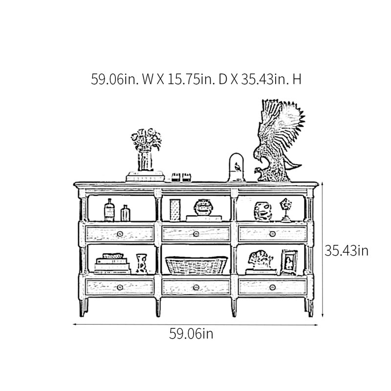 American Retro Multifunctional Console Table