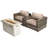 LSI Fully Assembled 2 Person Seating Group With Sunbrella Cushions And Rectangle Concrete Firepit-278059298