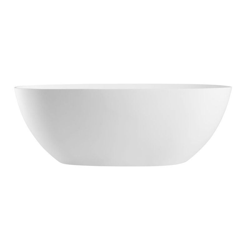 59.13'' x 29.13'' Freestanding Soaking Resin Bathtub, White