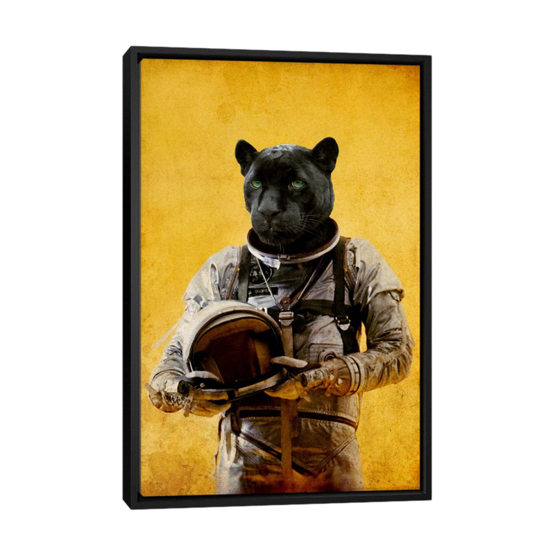 " Space Jag " by Durro Art, 26" H x 18" W x 1.5" D, Black Framed Canvas, No Matte