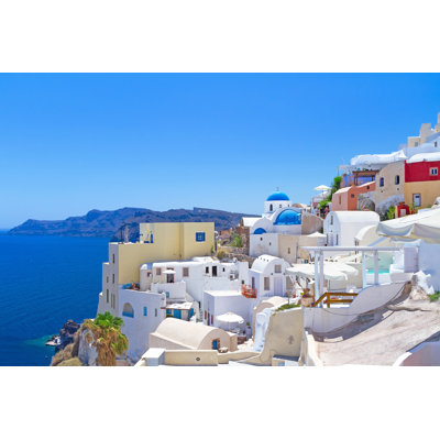Oia Town On Santorini by Patryk_Kosmider - Wrapped Canvas Print