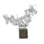 Sculpture florale faite à la main en polystone avec base en blocs noirs-2068732928-2068732943
