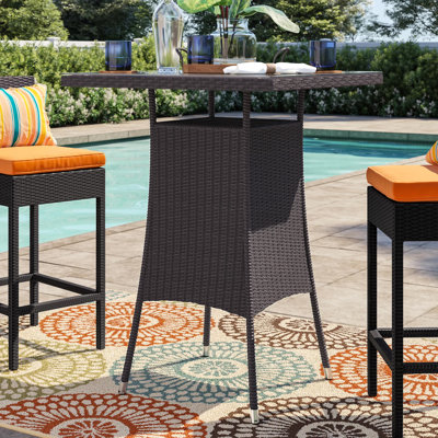 Elswick Square Glass Outdoor Bar Table