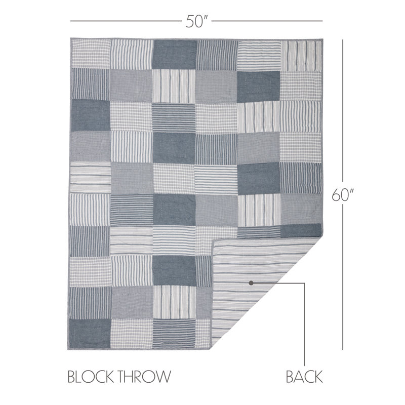 Sawyer Mill Handmade Throw Blanket, Denim Blue/Soft White