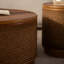 Table basse ronde en rotin avec rangement amovible