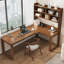 Bureau en bois massif en forme de L brun noisette-1916120457-1916120458