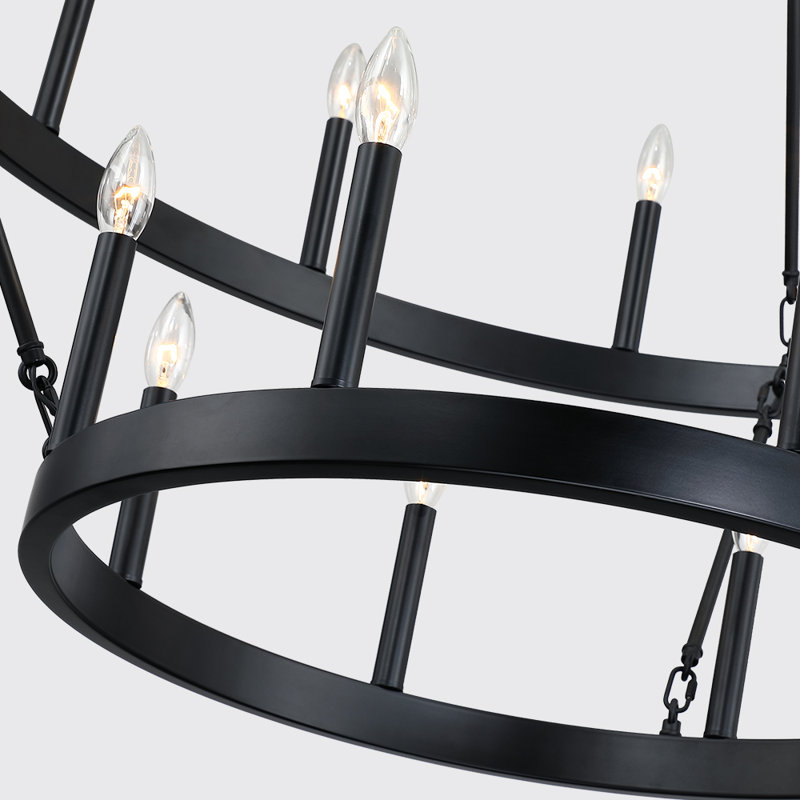 Margee Lustre 20 lumières en forme de bougie de style bougie noire