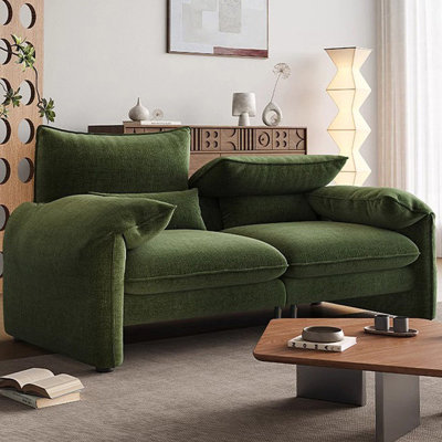 Green Chenille Modular Sofa cushion couch
