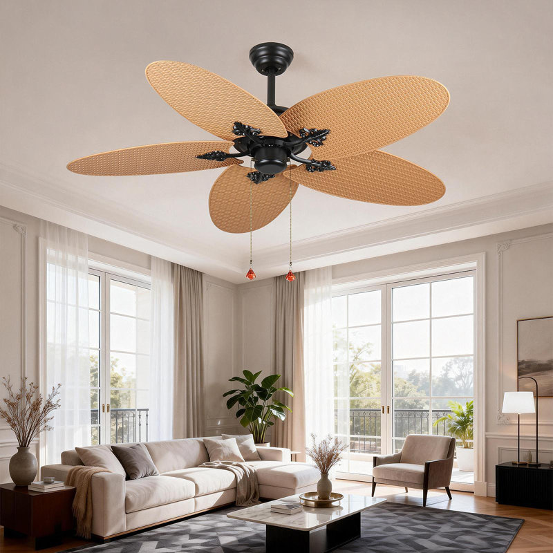 Ventilateur de plafond tropical de 52 pouces avec 5 pales Palm Tree Palm Island