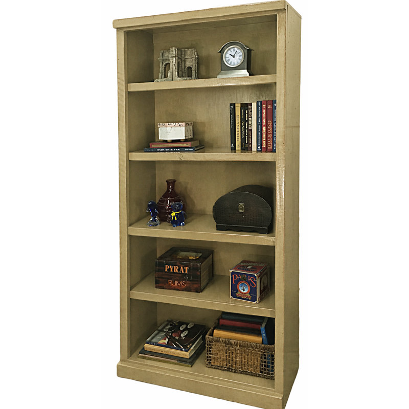 Bibliothèque standard en bois massif Irie H 72 "x l 32", Vert rustique