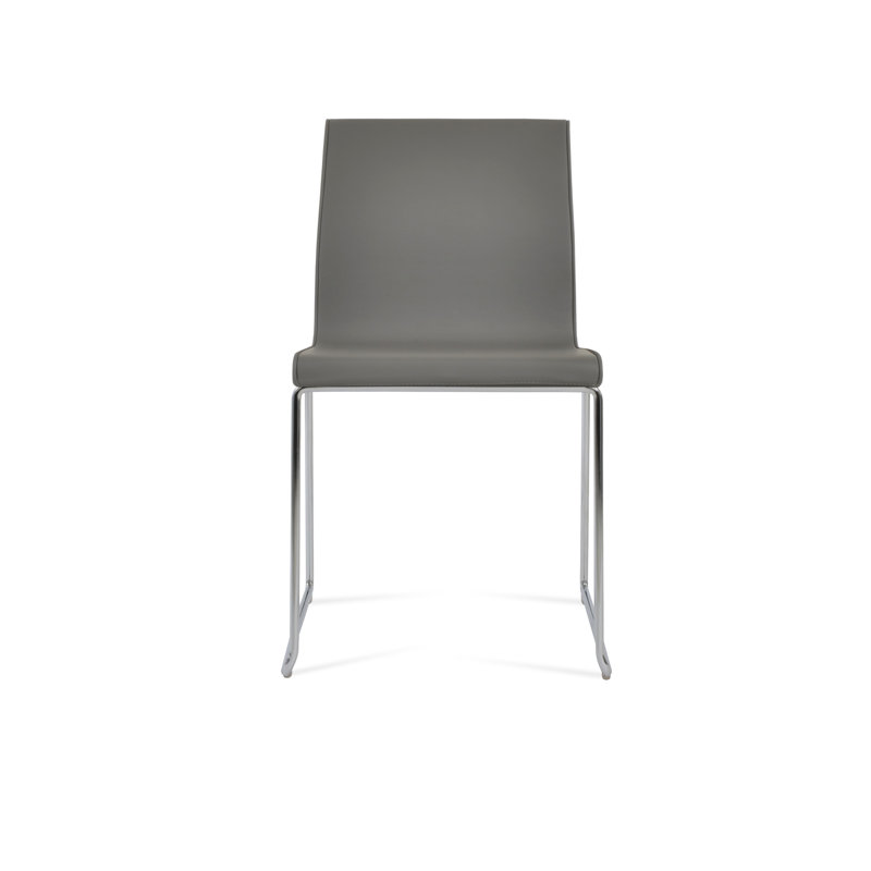 Chaise rembourrée empilable Polo, Gris, Chrome