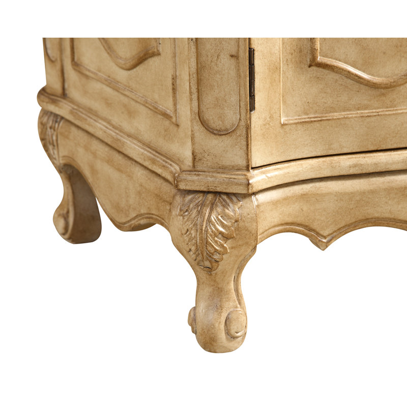 Ensemble de meuble-lavabo simple Lunette, Beige antique, Ivoire blanc, 36"