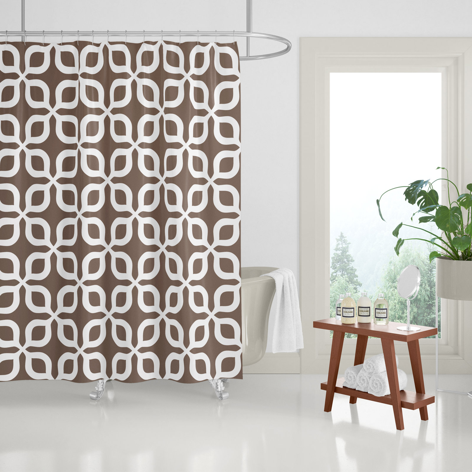 Pipper Polyester Shower Curtain, Taupe