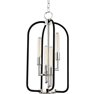 Lustre géométrique de style lanterne à 4 lumières Angler