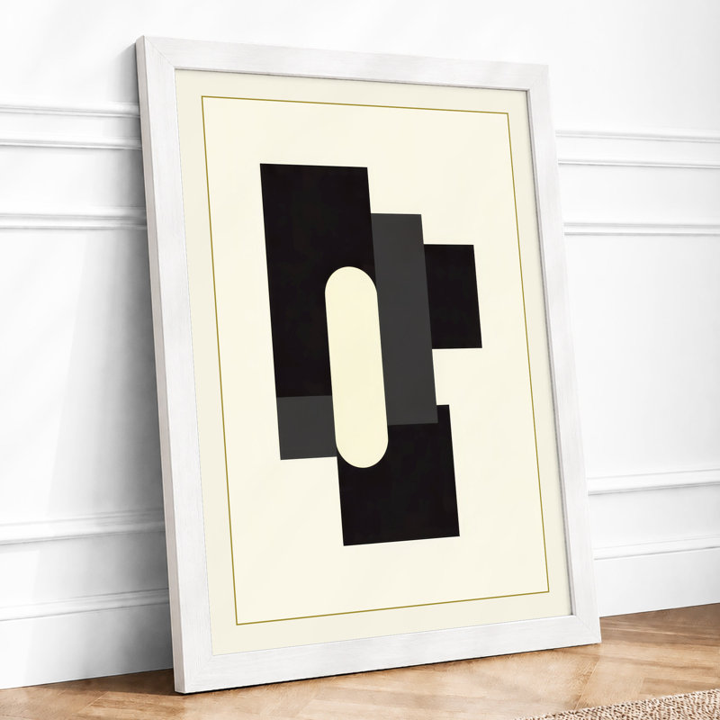 Forms In Contrast Minimalist - Print, A3 - 42.0 x 29.7 cm, White