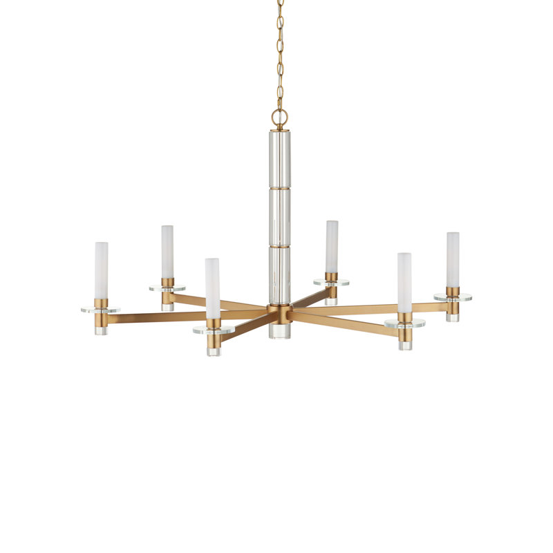 Marcelo 6 - Light LED Chandelier, Clear Optic Crystal